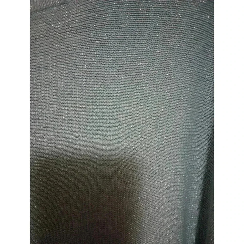 Chico's Linen Blend Sweater Metallic Shimmer Dolman Sleeve Hi Low Sz 2 (U.S. Lg) - Picture 4 of 6